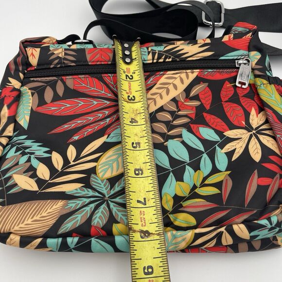 YUESITEBAGS TROPICAL FLORAL NYLON WATER RESISTANT LG CAPACITY CROSSBODY BAG - Picture 12 of 12
